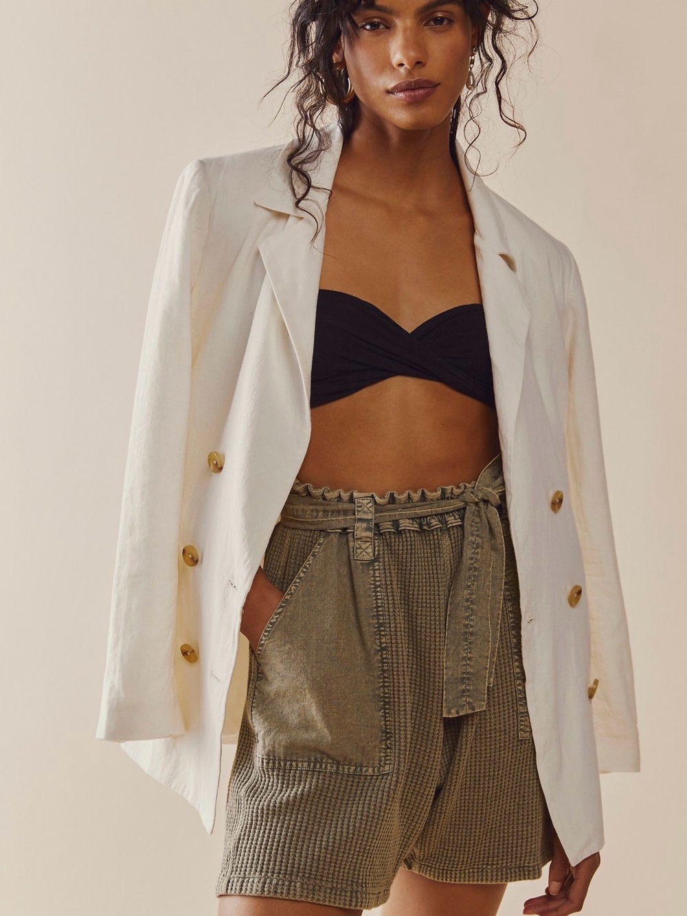 Free People Cream Jacket with Branded Tag